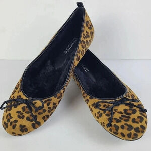 Chico's fur lined cheetah ballet flats